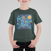 LGBTQ Rainbow Moon Astronaut T Shirt For Kid Starry Night Graphic