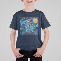 LGBTQ Rainbow Moon Astronaut T Shirt For Kid Starry Night Graphic