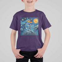 LGBTQ Rainbow Moon Astronaut T Shirt For Kid Starry Night Graphic