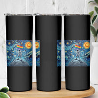 LGBTQ Rainbow Moon Astronaut Skinny Tumbler Starry Night Graphic