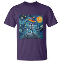LGBTQ Rainbow Moon Astronaut T Shirt Starry Night Graphic