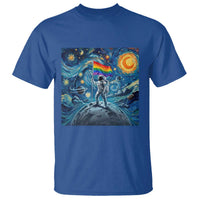 LGBTQ Rainbow Moon Astronaut T Shirt Starry Night Graphic