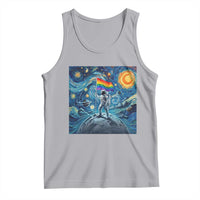 LGBTQ Rainbow Moon Astronaut Tank Top Starry Night Graphic