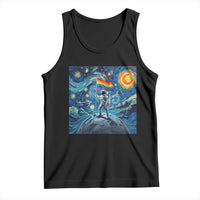 LGBTQ Rainbow Moon Astronaut Tank Top Starry Night Graphic