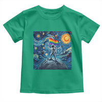 LGBTQ Rainbow Moon Astronaut Toddler T Shirt Starry Night Graphic