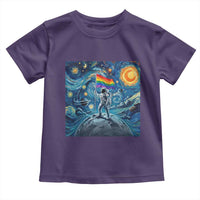 LGBTQ Rainbow Moon Astronaut Toddler T Shirt Starry Night Graphic