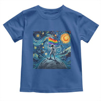 LGBTQ Rainbow Moon Astronaut Toddler T Shirt Starry Night Graphic