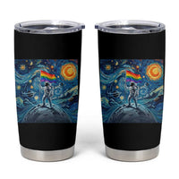LGBTQ Rainbow Moon Astronaut Tumbler Cup Starry Night Graphic