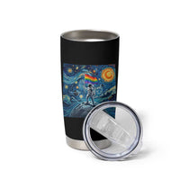 LGBTQ Rainbow Moon Astronaut Tumbler Cup Starry Night Graphic