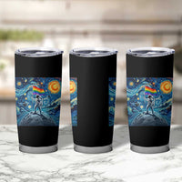 LGBTQ Rainbow Moon Astronaut Tumbler Cup Starry Night Graphic
