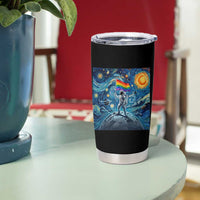 LGBTQ Rainbow Moon Astronaut Tumbler Cup Starry Night Graphic