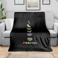 Purride Rainbow Cat Moon Cycles Throw Blanket LGBQT Pride Feline Space
