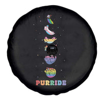 Purride Rainbow Cat Moon Cycles Spare Tire Cover LGBQT Pride Feline Space