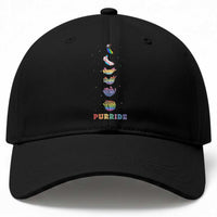 Purride Rainbow Cat Moon Cycles Baseball Cap LGBQT Pride Feline Space