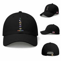 Purride Rainbow Cat Moon Cycles Baseball Cap LGBQT Pride Feline Space