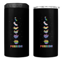 Purride Rainbow Cat Moon Cycles 4 in 1 Can Cooler Tumbler LGBQT Pride Feline Space