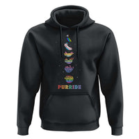 Purride Rainbow Cat Moon Cycles Hoodie LGBQT Pride Feline Space