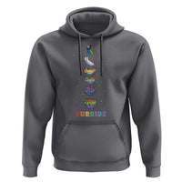 Purride Rainbow Cat Moon Cycles Hoodie LGBQT Pride Feline Space