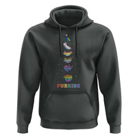 Purride Rainbow Cat Moon Cycles Hoodie LGBQT Pride Feline Space