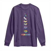 Purride Rainbow Cat Moon Cycles Long Sleeve Shirt LGBQT Pride Feline Space