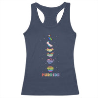 Purride Rainbow Cat Moon Cycles Racerback Tank Top LGBQT Pride Feline Space
