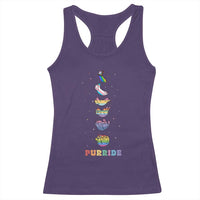 Purride Rainbow Cat Moon Cycles Racerback Tank Top LGBQT Pride Feline Space