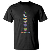 Purride Rainbow Cat Moon Cycles T Shirt LGBQT Pride Feline Space