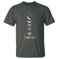 Purride Rainbow Cat Moon Cycles T Shirt LGBQT Pride Feline Space