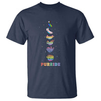 Purride Rainbow Cat Moon Cycles T Shirt LGBQT Pride Feline Space