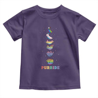 Purride Rainbow Cat Moon Cycles Toddler T Shirt LGBQT Pride Feline Space
