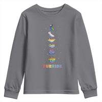 Purride Rainbow Cat Moon Cycles Youth Sweatshirt LGBQT Pride Feline Space