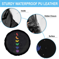 Funny Purride Cats In Space Rainbow Spare Tire Cover LGBQT Pride Feline Space