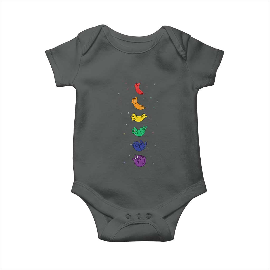 Funny Purride Cats In Space Rainbow Baby Onesie LGBQT Pride Feline Space