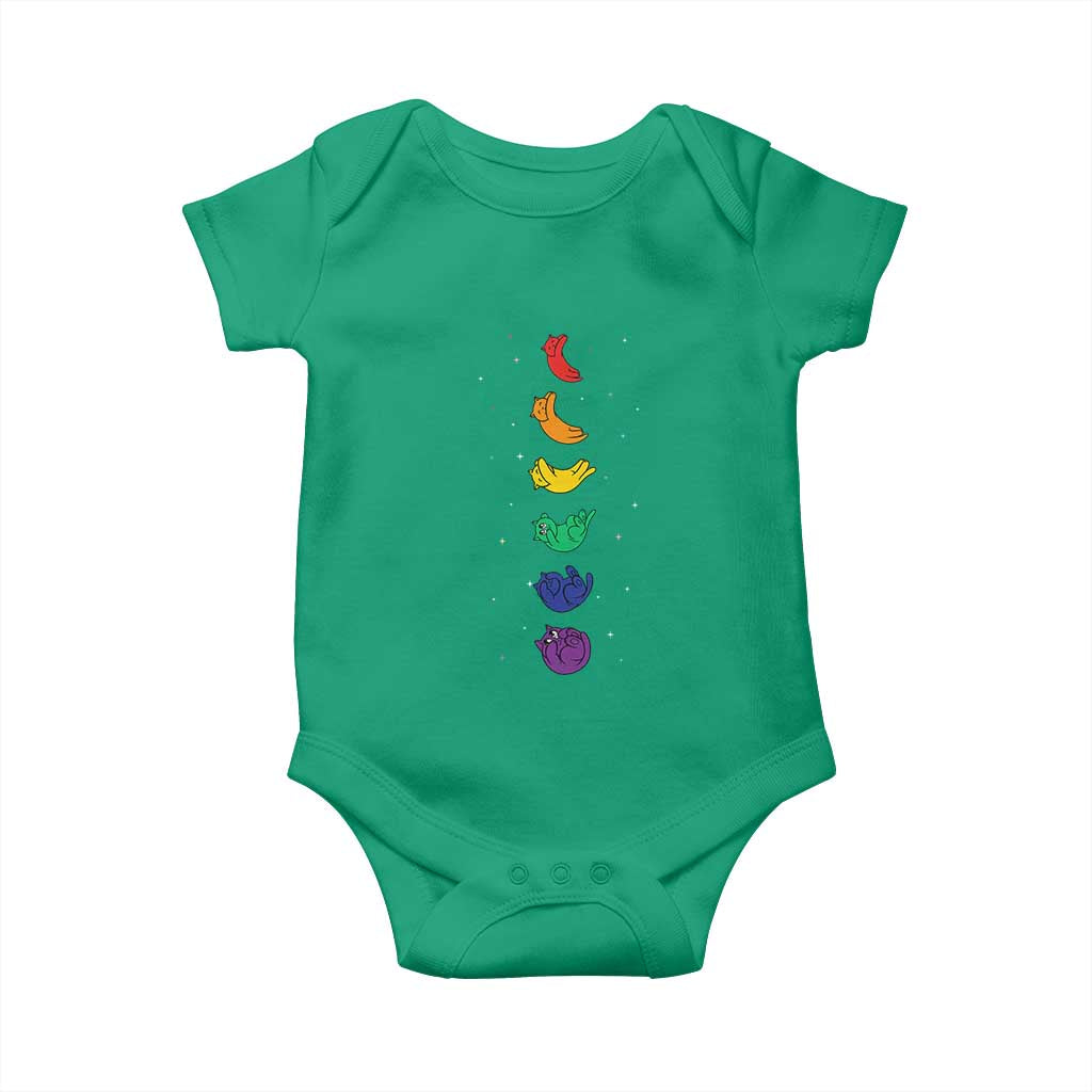Funny Purride Cats In Space Rainbow Baby Onesie LGBQT Pride Feline Space