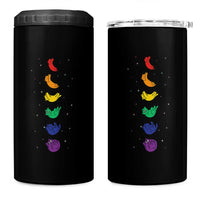 Funny Purride Cats In Space Rainbow 4 in 1 Can Cooler Tumbler LGBQT Pride Feline Space