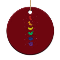 Funny Purride Cats In Space Rainbow Ceramic Ornament LGBQT Pride Feline Space