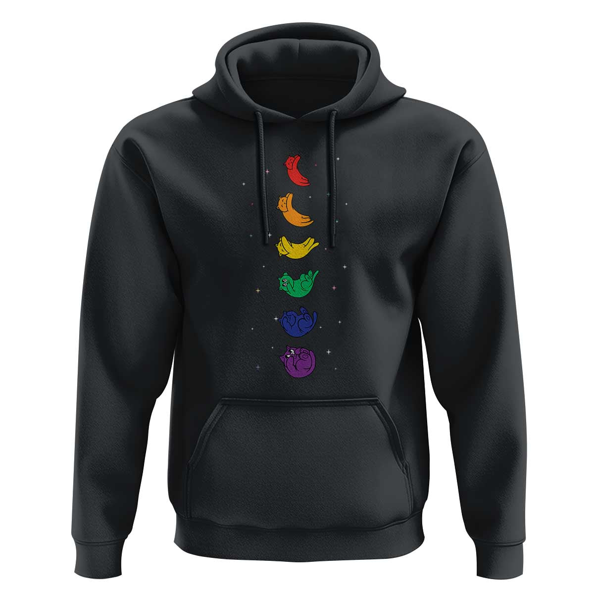 Funny Purride Cats In Space Rainbow Hoodie LGBQT Pride Feline Space