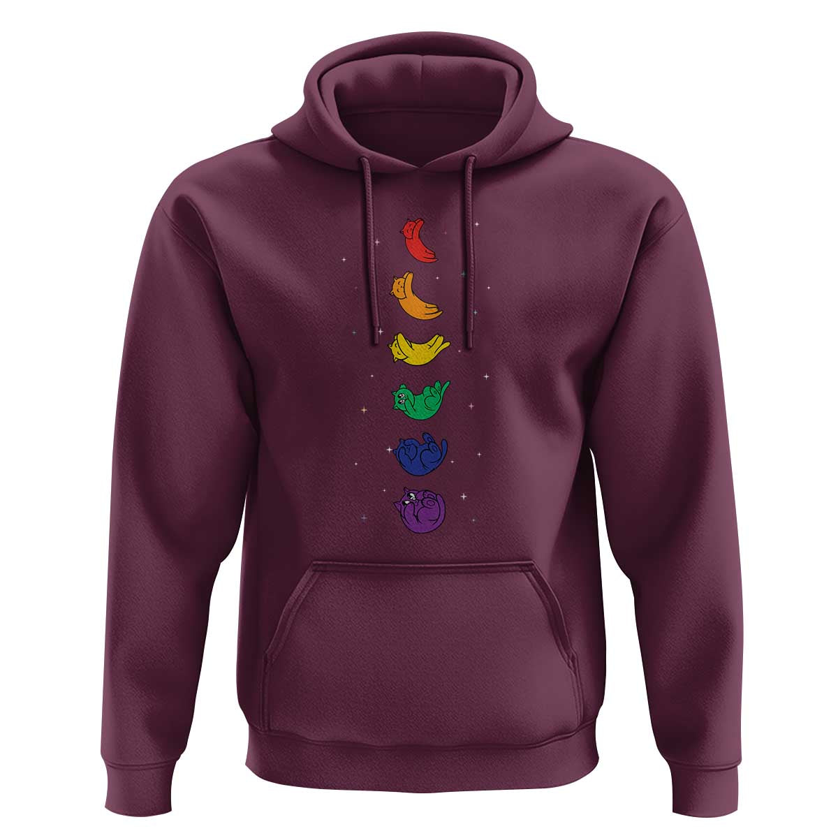 Funny Purride Cats In Space Rainbow Hoodie LGBQT Pride Feline Space