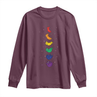 Funny Purride Cats In Space Rainbow Long Sleeve Shirt LGBQT Pride Feline Space