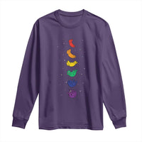 Funny Purride Cats In Space Rainbow Long Sleeve Shirt LGBQT Pride Feline Space