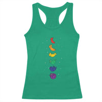 Funny Purride Cats In Space Rainbow Racerback Tank Top LGBQT Pride Feline Space