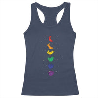 Funny Purride Cats In Space Rainbow Racerback Tank Top LGBQT Pride Feline Space