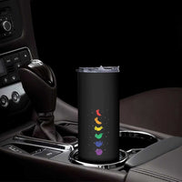 Funny Purride Cats In Space Rainbow Skinny Tumbler LGBQT Pride Feline Space