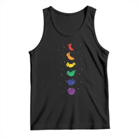 Funny Purride Cats In Space Rainbow Tank Top LGBQT Pride Feline Space