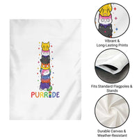 Funny Purride Stacked Cats Pride Garden Flag Cute LGBTQ Cat Lover