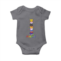 Funny Purride Stacked Cats Pride Baby Onesie Cute LGBTQ Cat Lover