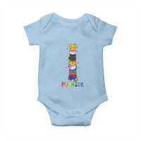 Funny Purride Stacked Cats Pride Baby Onesie Cute LGBTQ Cat Lover