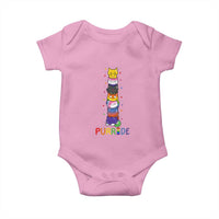 Funny Purride Stacked Cats Pride Baby Onesie Cute LGBTQ Cat Lover