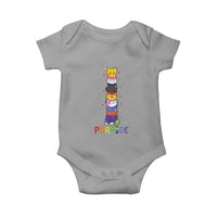 Funny Purride Stacked Cats Pride Baby Onesie Cute LGBTQ Cat Lover