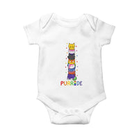 Funny Purride Stacked Cats Pride Baby Onesie Cute LGBTQ Cat Lover